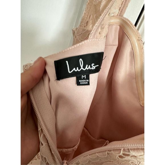 Lulus Medium Rosetta Blush Pink Lace Maxi Dress Wedding guest graduation easter - Picture 9 of 10